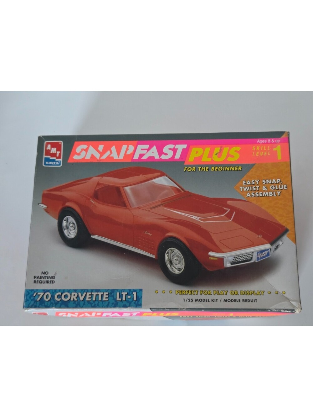 AMT Ertl SnapFast Plus 1970 Corvette LT-1 1:25 Scale Unpainted Model Kit